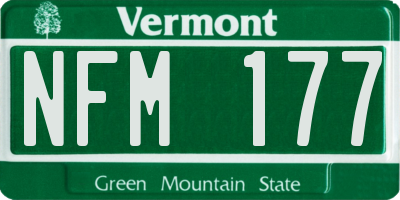 VT license plate NFM177