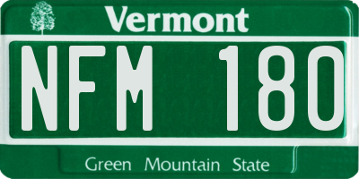 VT license plate NFM180
