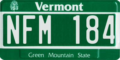 VT license plate NFM184