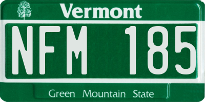 VT license plate NFM185