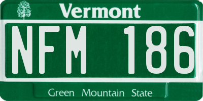 VT license plate NFM186