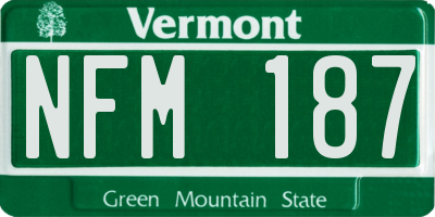 VT license plate NFM187