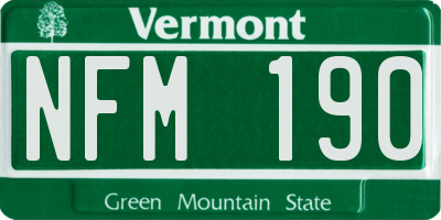 VT license plate NFM190