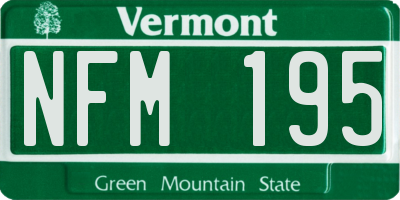 VT license plate NFM195