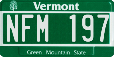 VT license plate NFM197