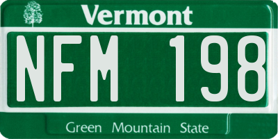 VT license plate NFM198