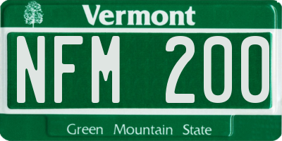 VT license plate NFM200