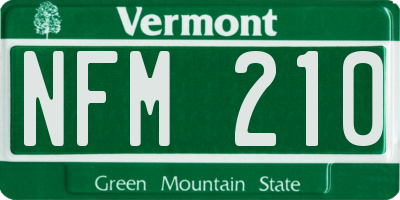 VT license plate NFM210
