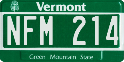 VT license plate NFM214