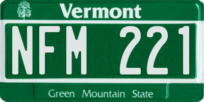 VT license plate NFM221