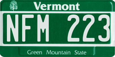 VT license plate NFM223