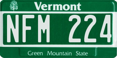VT license plate NFM224