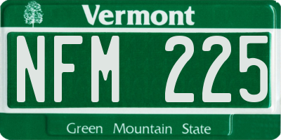 VT license plate NFM225