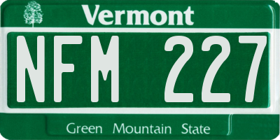 VT license plate NFM227