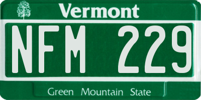 VT license plate NFM229