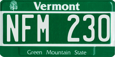 VT license plate NFM230