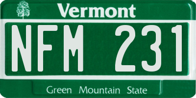 VT license plate NFM231