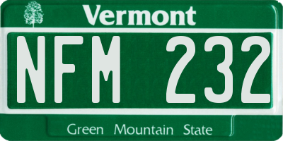 VT license plate NFM232