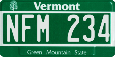 VT license plate NFM234