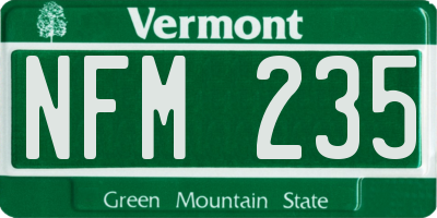 VT license plate NFM235