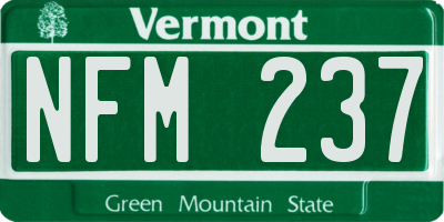 VT license plate NFM237
