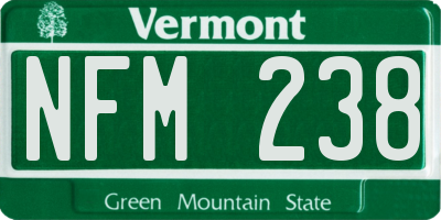VT license plate NFM238
