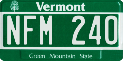 VT license plate NFM240