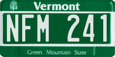 VT license plate NFM241