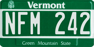 VT license plate NFM242