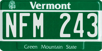 VT license plate NFM243