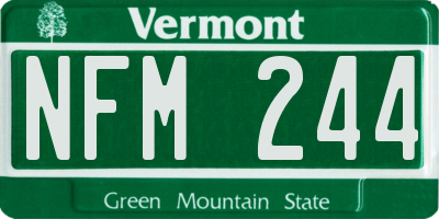VT license plate NFM244