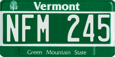 VT license plate NFM245