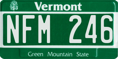 VT license plate NFM246