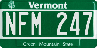 VT license plate NFM247