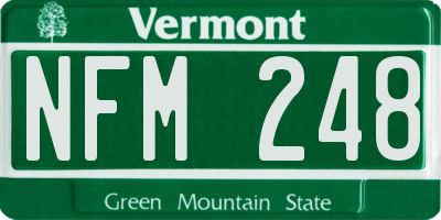 VT license plate NFM248