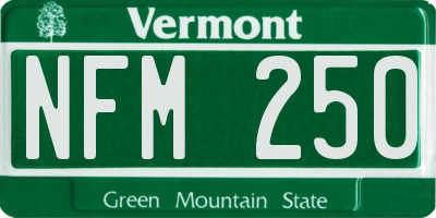 VT license plate NFM250