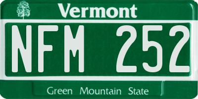 VT license plate NFM252