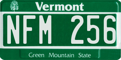 VT license plate NFM256