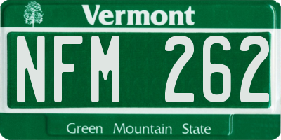 VT license plate NFM262