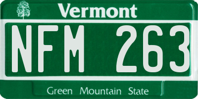 VT license plate NFM263