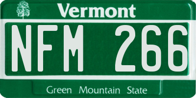 VT license plate NFM266