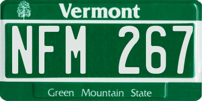 VT license plate NFM267
