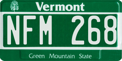 VT license plate NFM268