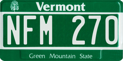 VT license plate NFM270