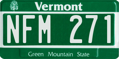 VT license plate NFM271