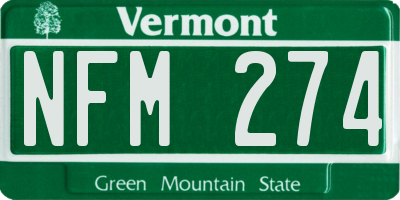 VT license plate NFM274