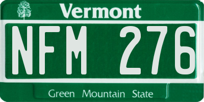 VT license plate NFM276