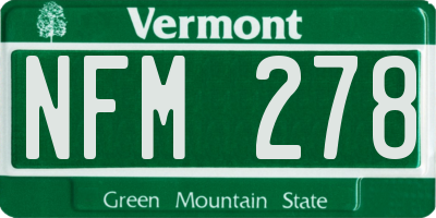 VT license plate NFM278