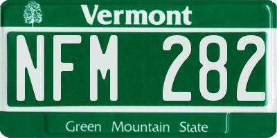 VT license plate NFM282