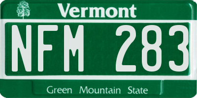 VT license plate NFM283